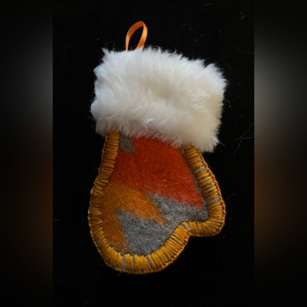 Handmade Pendleton Mitten Christmas Ornament
